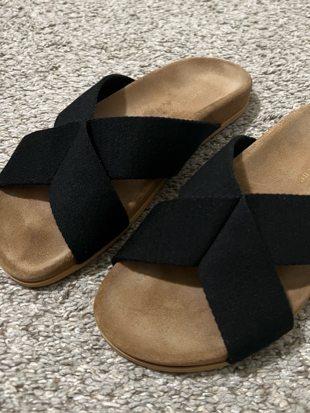 Jenni Kayne Black Crisscross Strap Slide Sandals Size 37 / 7   MSRP $345